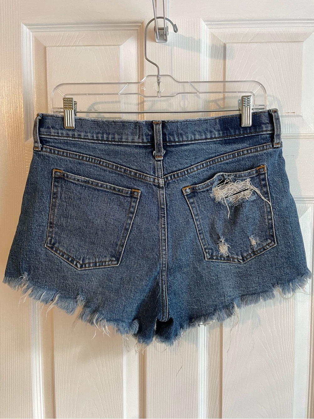 Abercrombie & Fitch Mid Rise Jean Shorts, Size 8 - Picture 3 of 7
